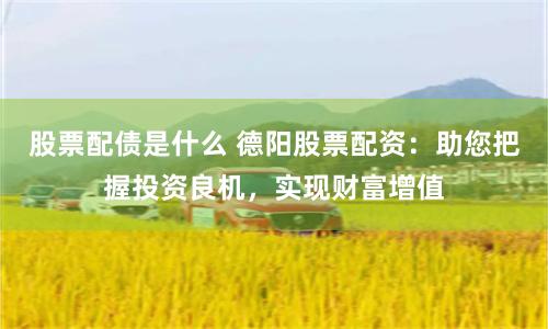 股票配债是什么 德阳股票配资：助您把握投资良机，实现财富增值